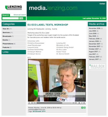 Beitrag im Customer-TV Lenzing &iuml;&iquest;&frac12;ber den Textil-Workshop